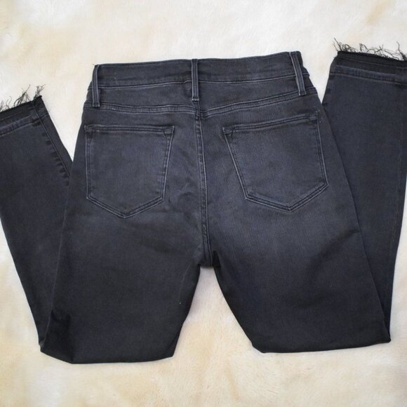 FRAME Le High Skinny Crop Jeans Black Stretch Denim Size 28 - Picture 5 of 11